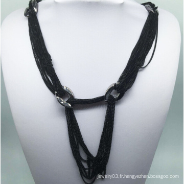 Collier noir de chaîne d&#39;électrophorèse (XJW13767)